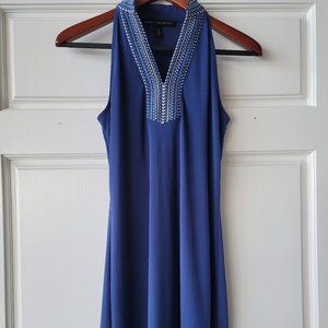 White House Black Market deep marine blue embroidered size XS